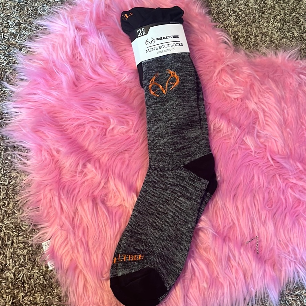 Realtree boot socks men’s size 6-12 2 pairs thick warm work socks boot socks - Picture 2 of 4